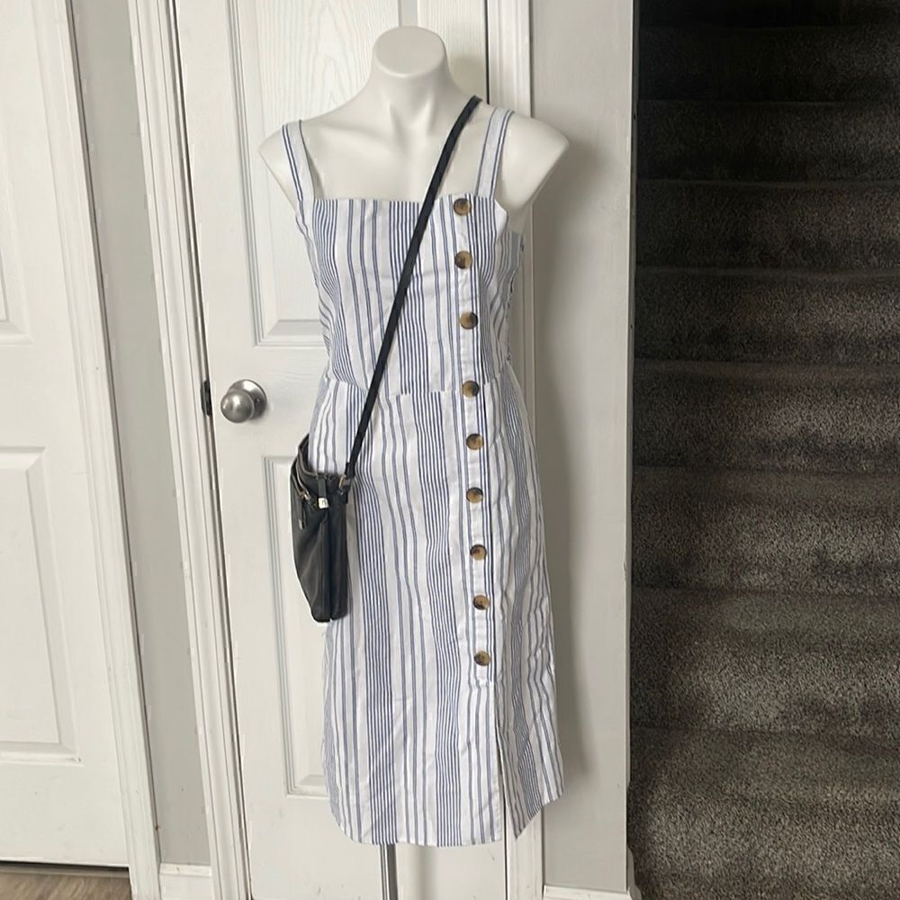 ROBERT  LOUIS LINEN MIDI DRESS SIZE M